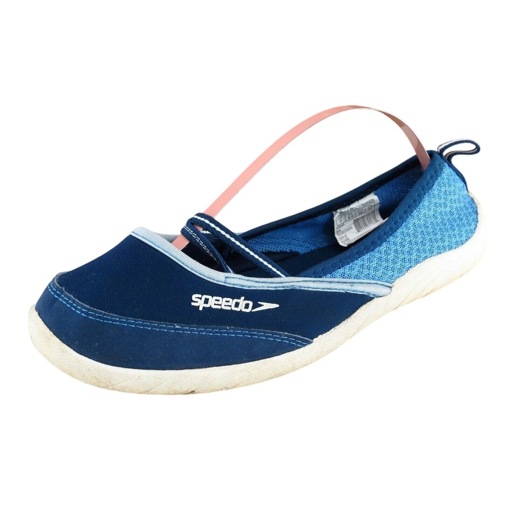 Speedo Women Size 7 M Blue Water Shoes Fabric Slip On Lightweight Comfort